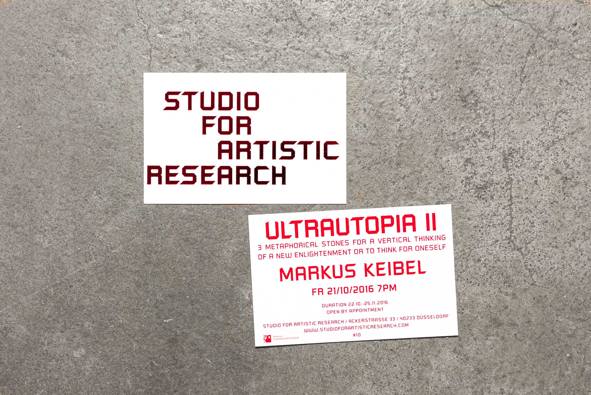 ULTRAUTOPIA 2 - Markus Keibel - Invitation Studio For Artistic Research Markus Keibel Düsseldorf